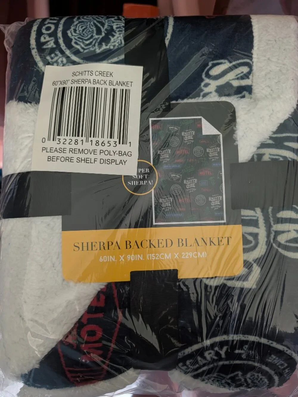 Schitt's Creek Sherpa Backed Blanket 60x90 in